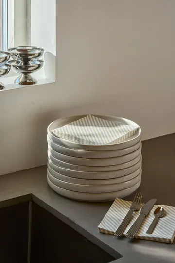 fijngestreepte papieren servet - Wit-beige, 20-pack, 33x33 cm - Scandi Essentials