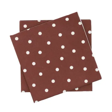 Fine dots papieren servet - wijnrood-wit, 20-pack, 33x33 cm - Scandi Essentials