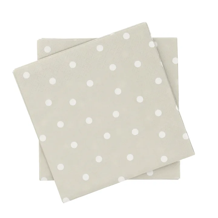 Fine dots papieren servet - Wit-beige, 20-pack, 33x33 cm - Scandi Essentials