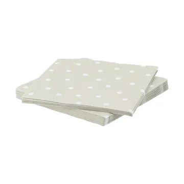Fine dots papieren servet - Wit-beige, 20-pack, 33x33 cm - Scandi Essentials