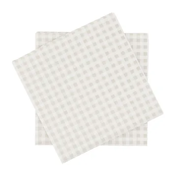 Fine grid papieren servet - Wit-beige, 20-pack, 33x33 cm - Scandi Essentials