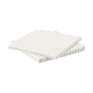 Fine grid papieren servet - Wit-beige, 20-pack, 33x33 cm - Scandi Essentials