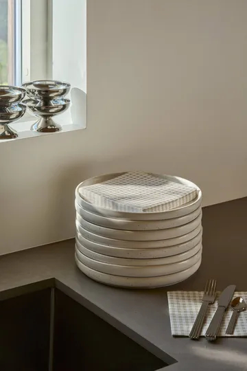 Fine grid papieren servet - Wit-beige, 20-pack, 33x33 cm - Scandi Essentials