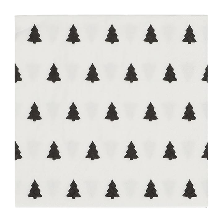 Linen trees servet 33x33 cm 20-pack - black-white - Scandi Essentials