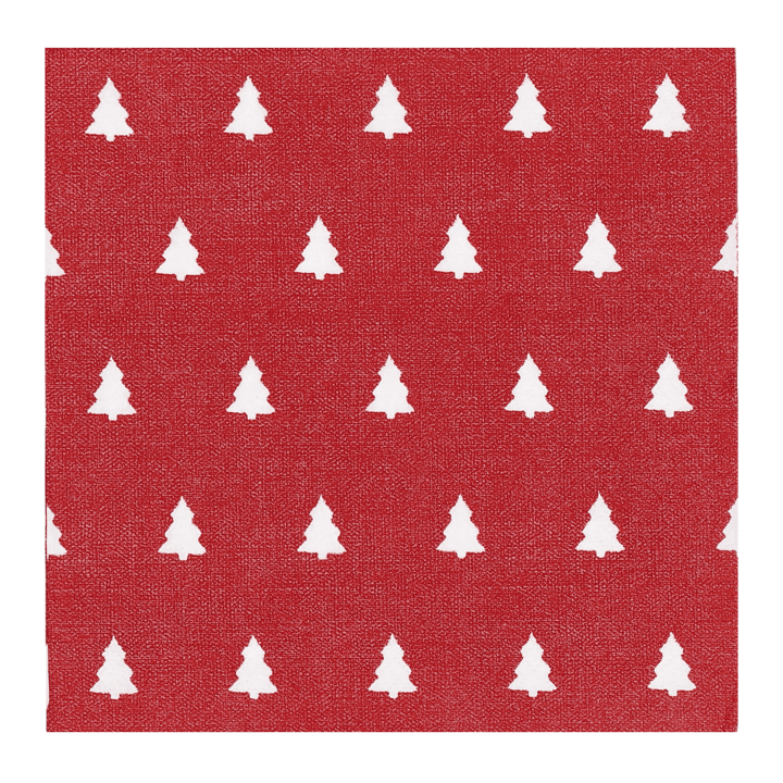Linen trees servet 33x33 cm 20-pack - Red - Scandi Essentials