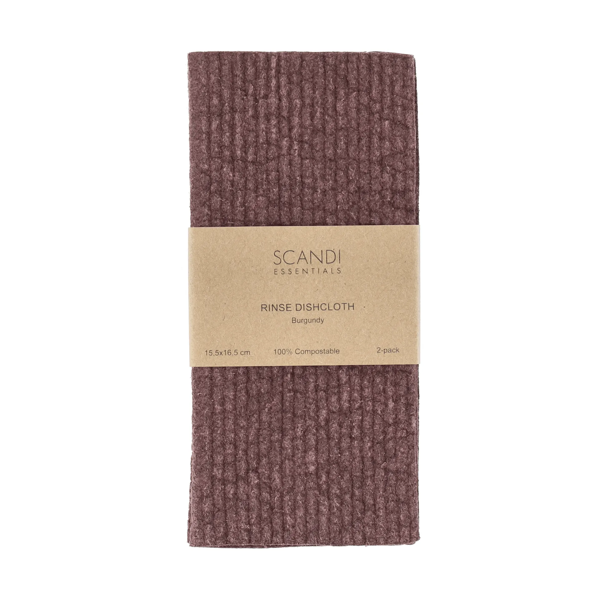 Rinse vaatdoekje, Burgundy, 2-pack Scandi Essentials