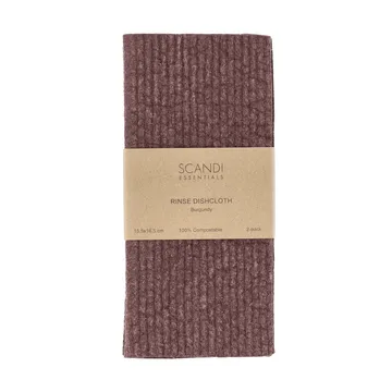 Rinse vaatdoekje - Burgundy, 2-pack - Scandi Essentials