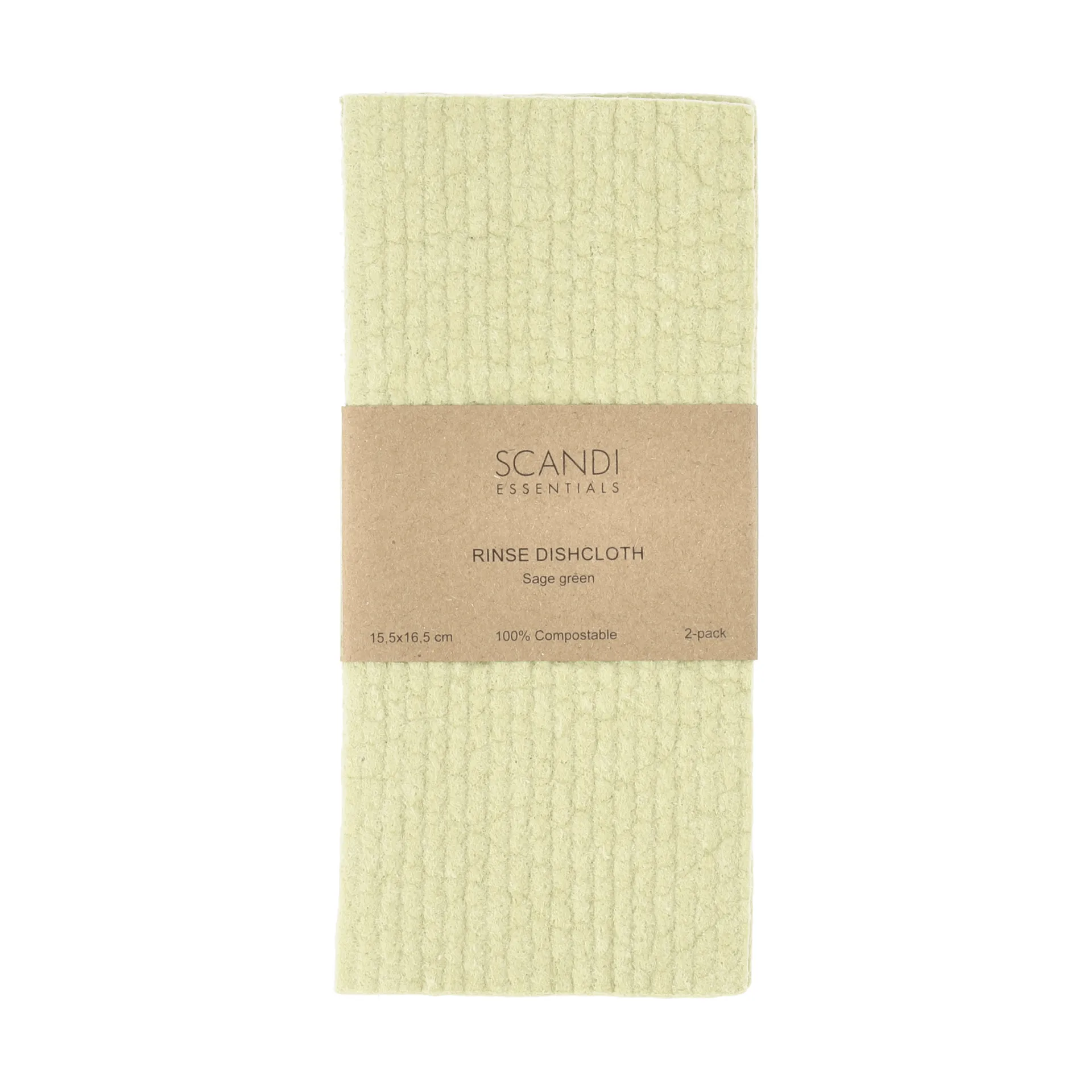 Rinse vaatdoekje, saliegroen, 2-pack Scandi Essentials