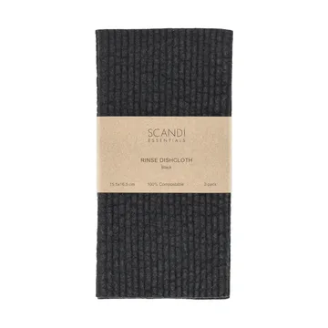 Rinse vaatdoekje - zwart, 2-pack - Scandi Essentials