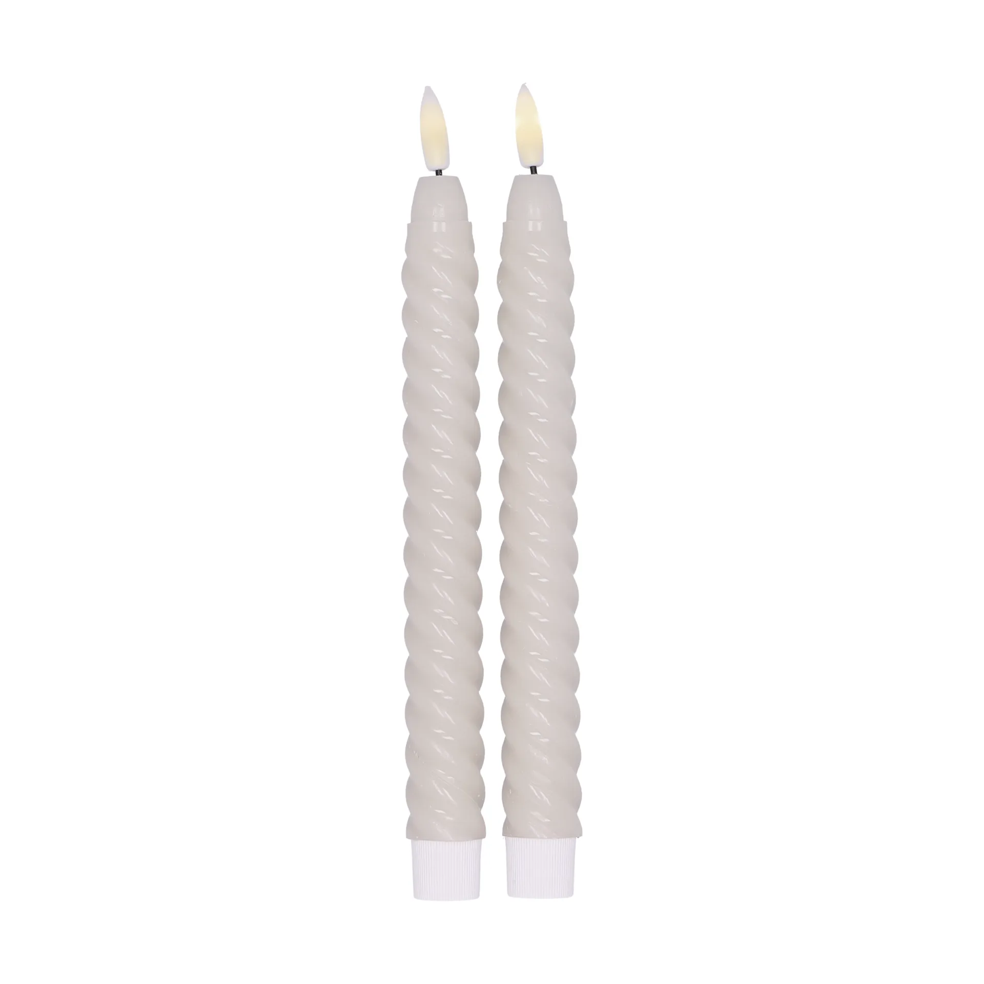 Twisted ledkaarsen 25 cm 2-pack, Beige Scandi Essentials