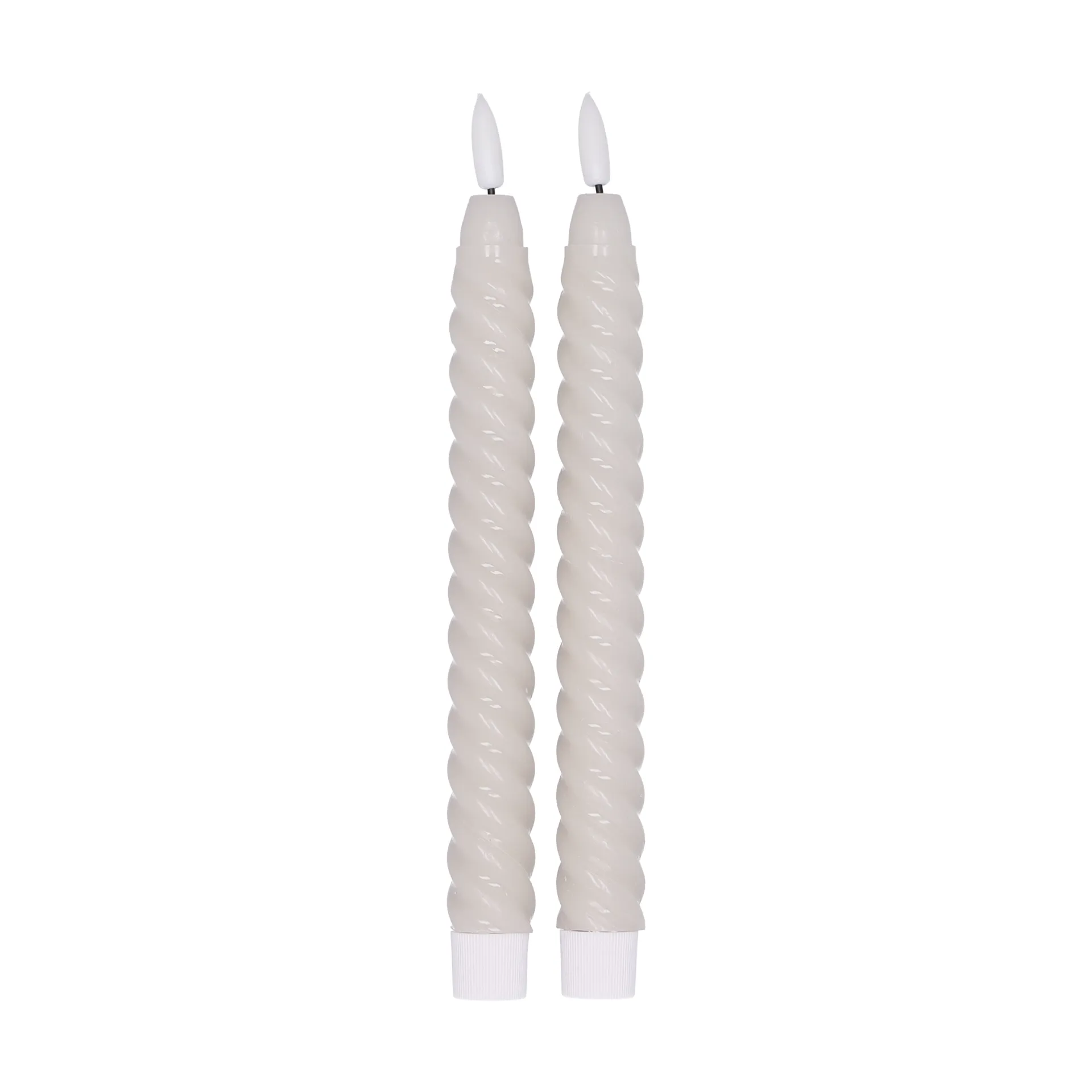 Twisted ledkaarsen 25 cm 2-pack, Beige Scandi Essentials