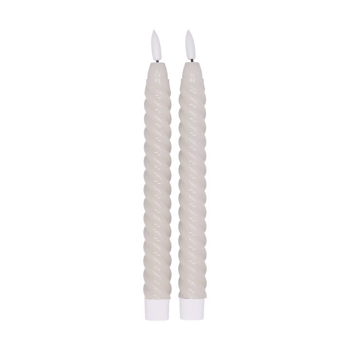 Twisted ledkaarsen 25 cm 2-pack - Beige - Scandi Essentials