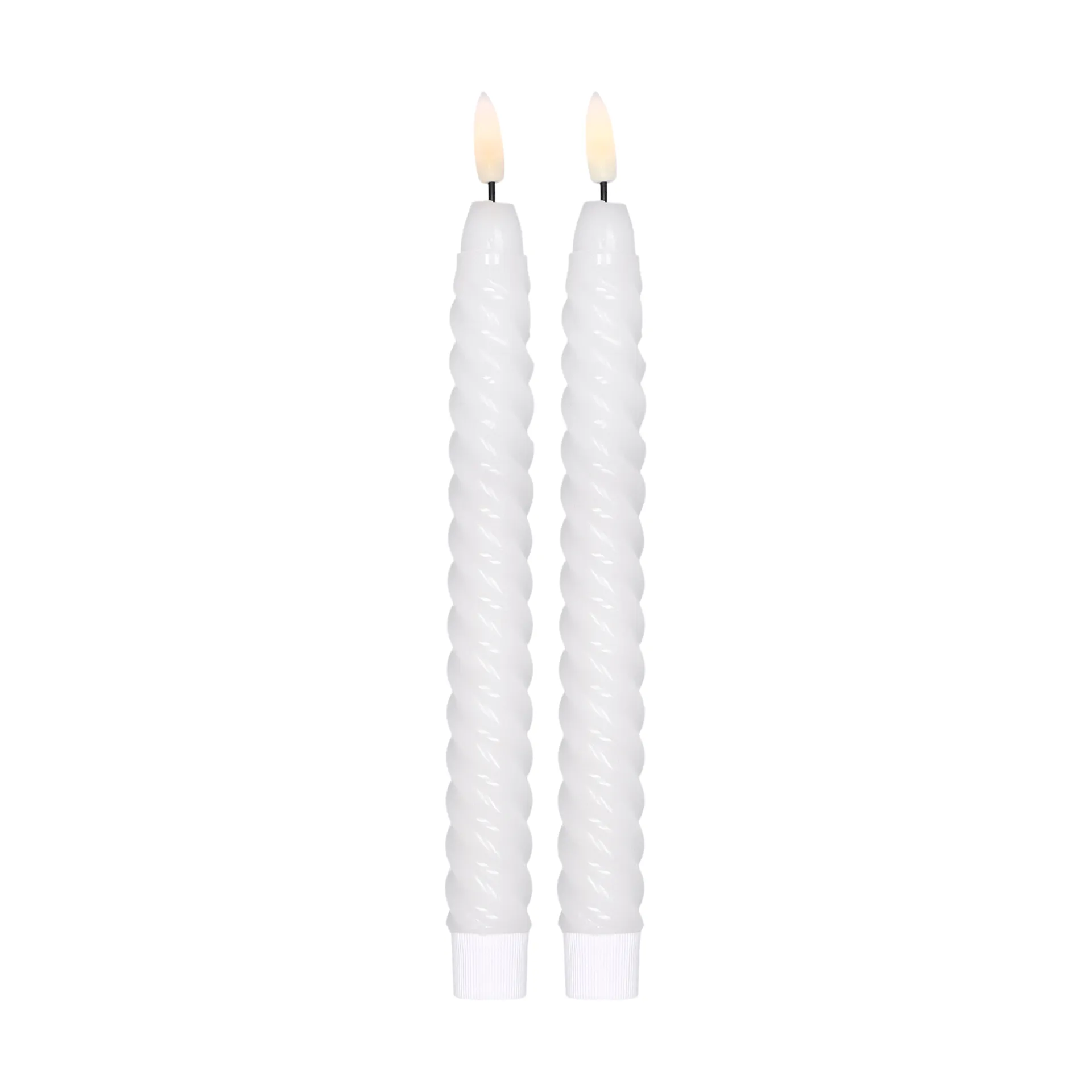 Twisted ledkaarsen 25 cm 2-pack, Wit Scandi Essentials