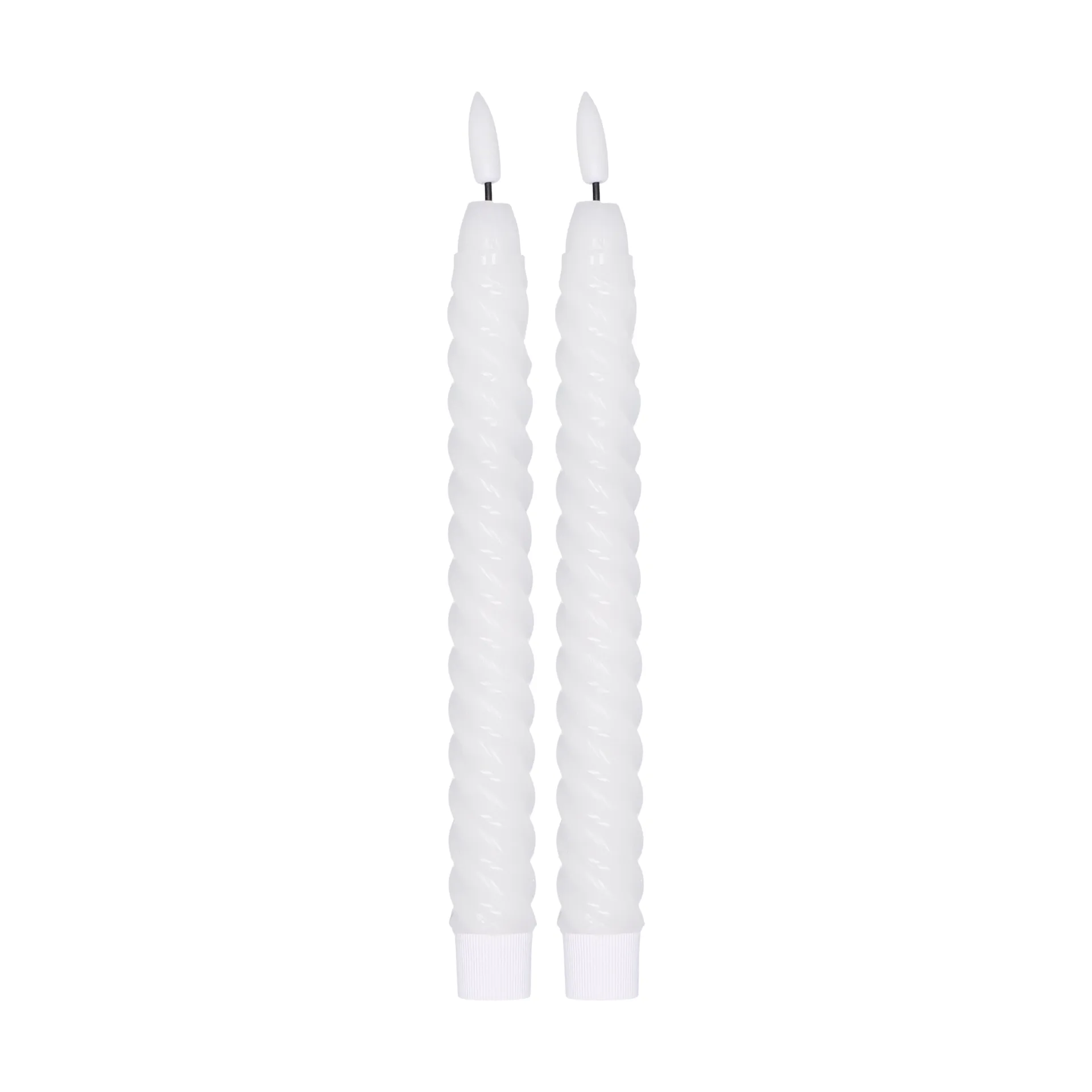 Twisted ledkaarsen 25 cm 2-pack, Wit Scandi Essentials