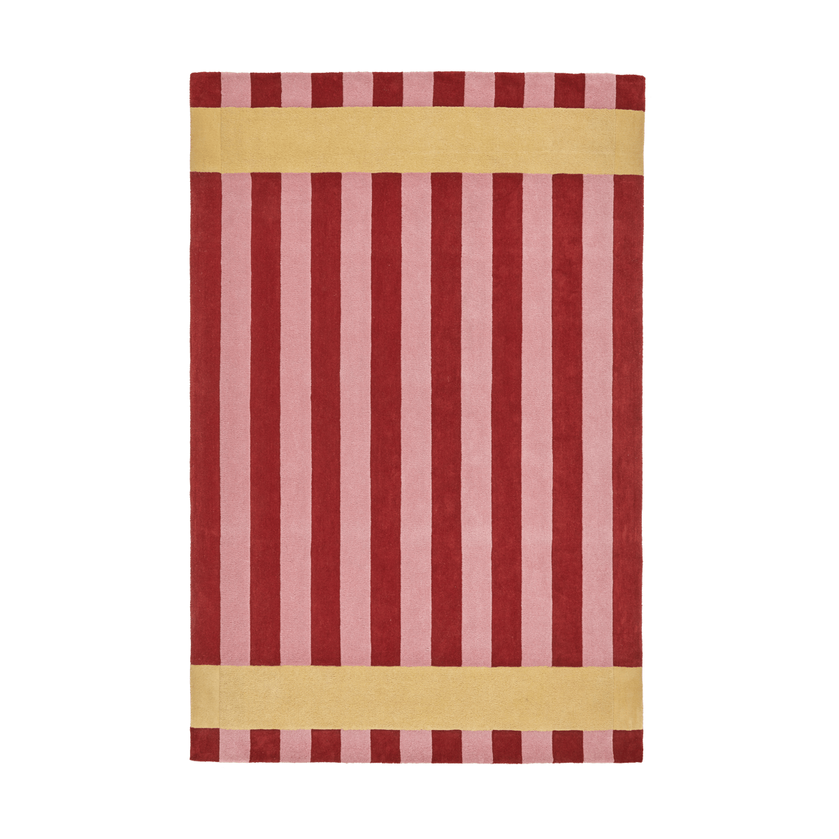 Scandi Living Aisles wollen vloerkleed Rood, 200x300 cm