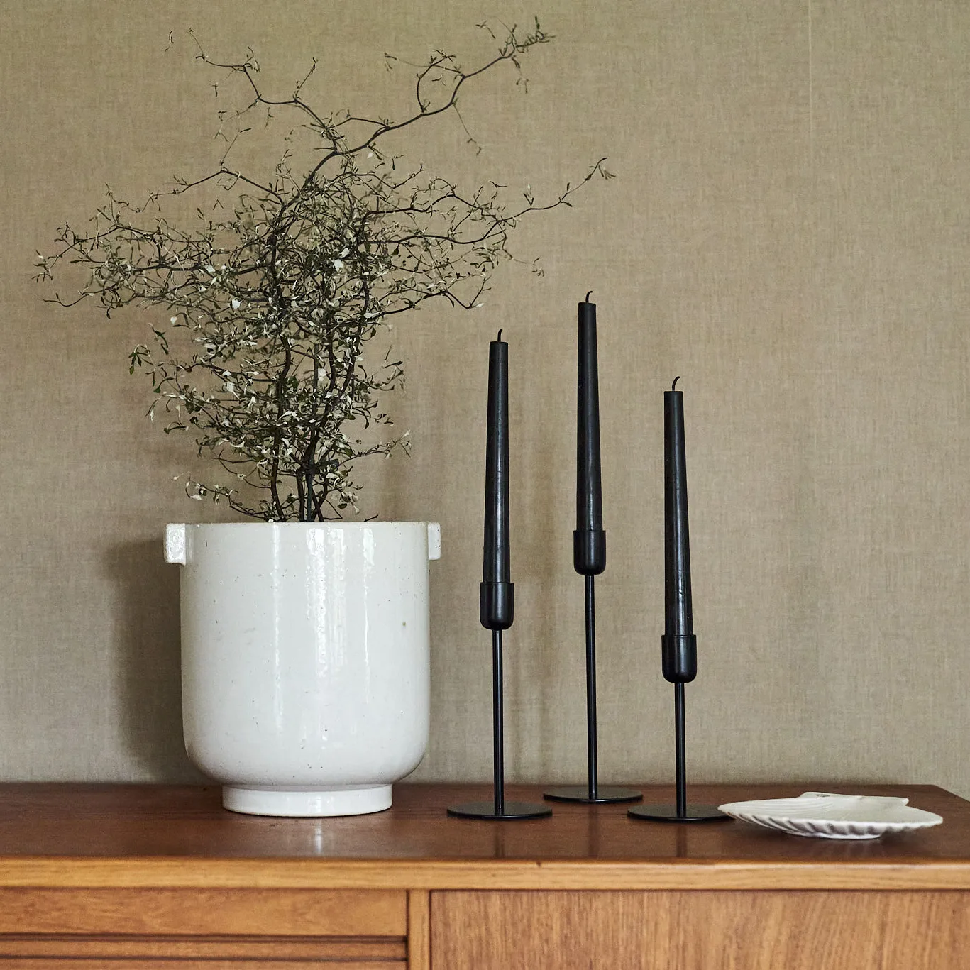 Arctic kandelaar 14 cm, Zwart Scandi Living