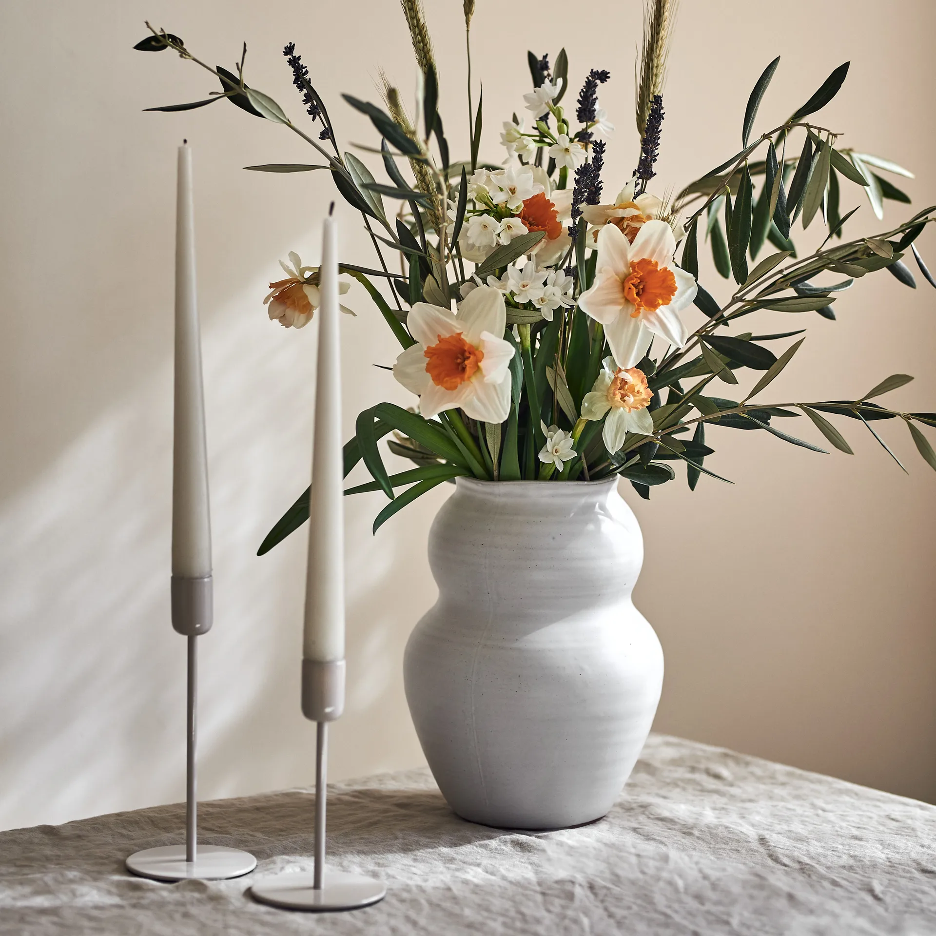 Arctic kandelaar 18 cm, Beige Scandi Living