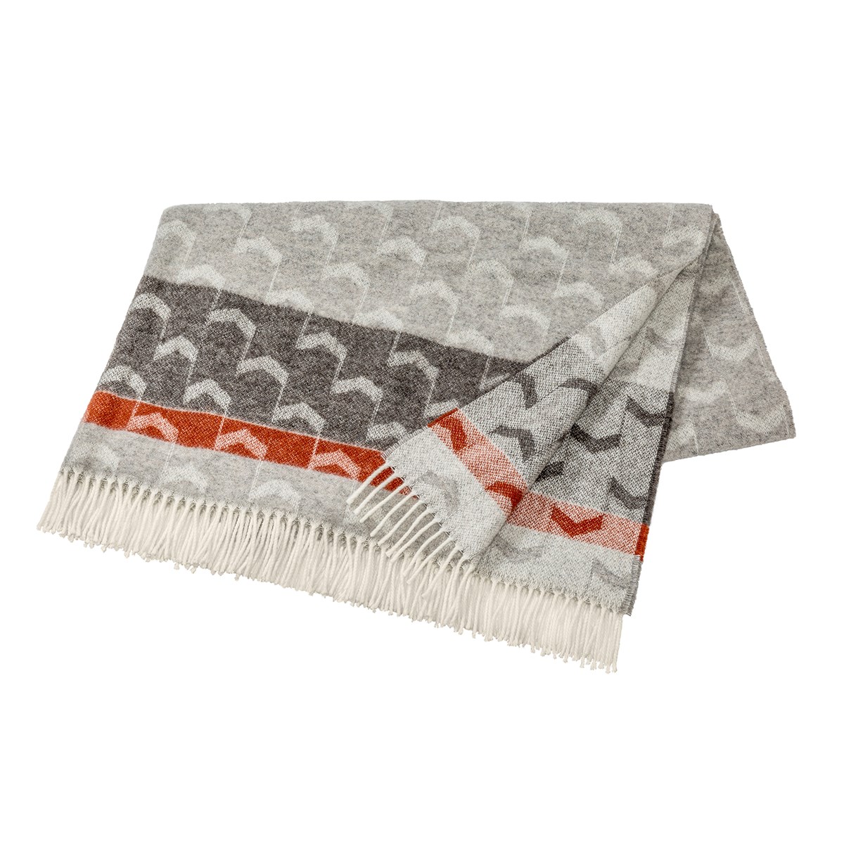 Scandi Living Arrow wollen plaid Rusty red | Scandinavisch Interieur | Wollen dekens & spreien | Rood