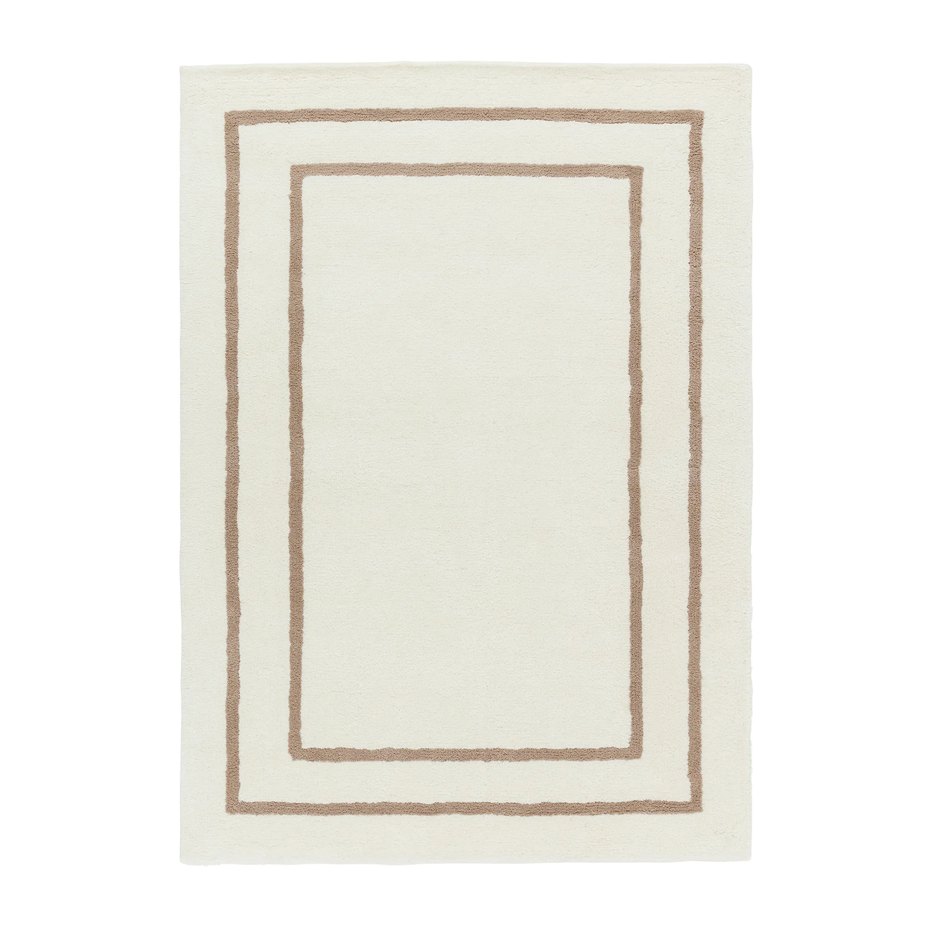 Borders wollen vloerkleed, Wit-beige 170x240 cm Scandi Living