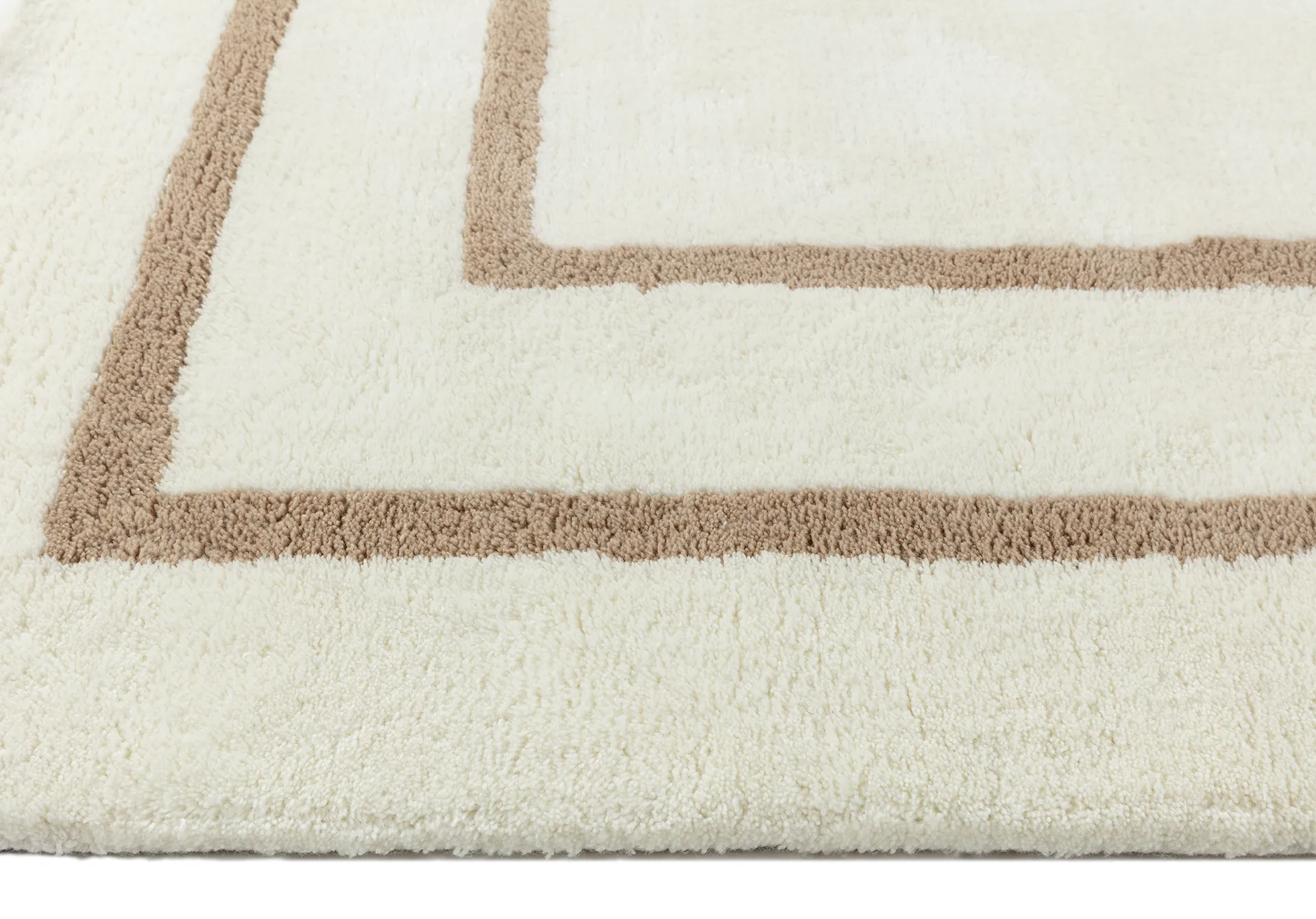 Borders wollen vloerkleed, Wit-beige 170x240 cm Scandi Living