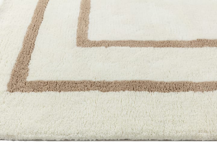 Borders wollen vloerkleed, Wit-beige 170x240 cm Scandi Living