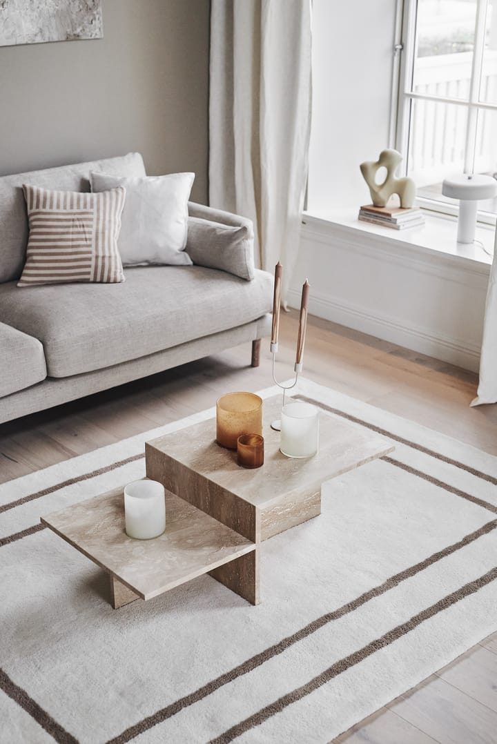 Borders wollen vloerkleed, Wit-beige 170x240 cm Scandi Living