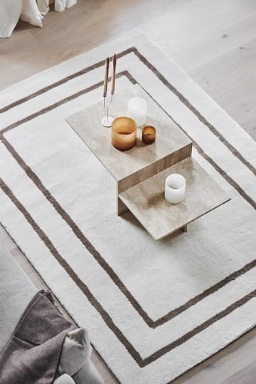 Borders wollen vloerkleed - Wit-beige 170x240 cm - Scandi Living