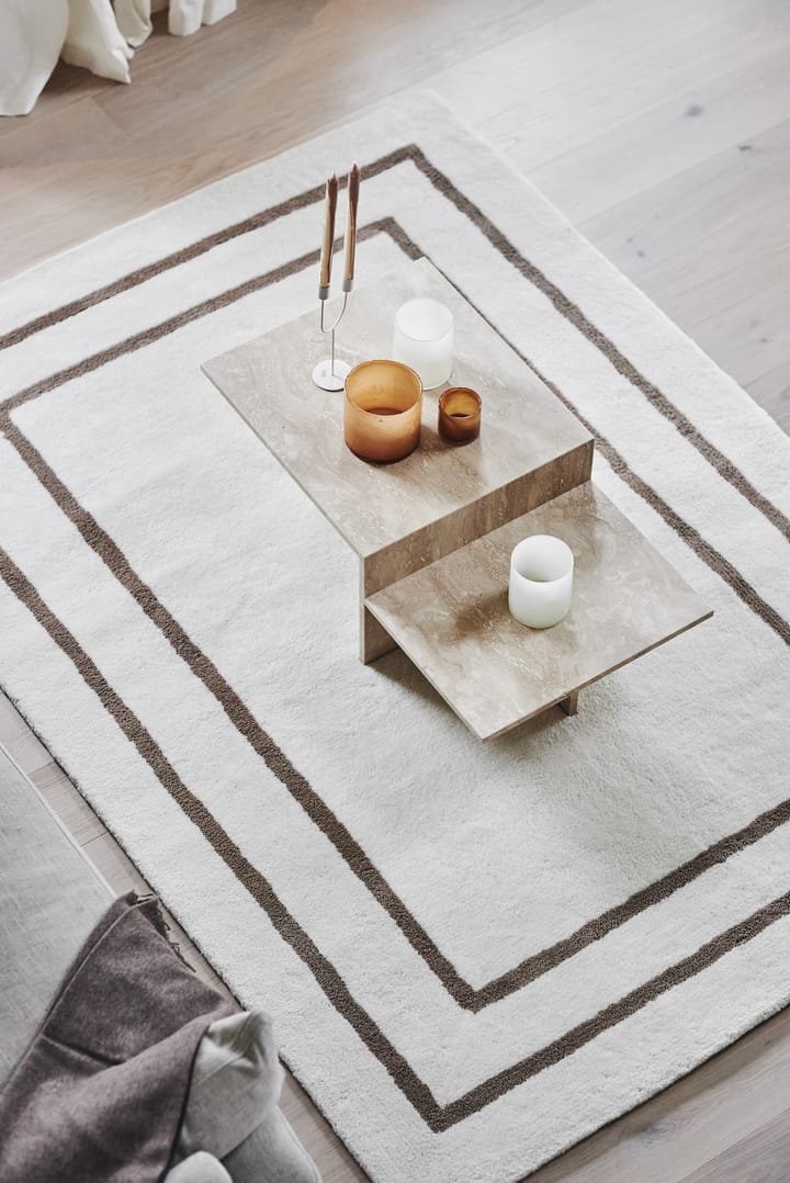 Borders wollen vloerkleed, Wit-beige 170x240 cm Scandi Living