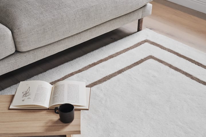 Borders wollen vloerkleed, Wit-beige 200x300 cm Scandi Living