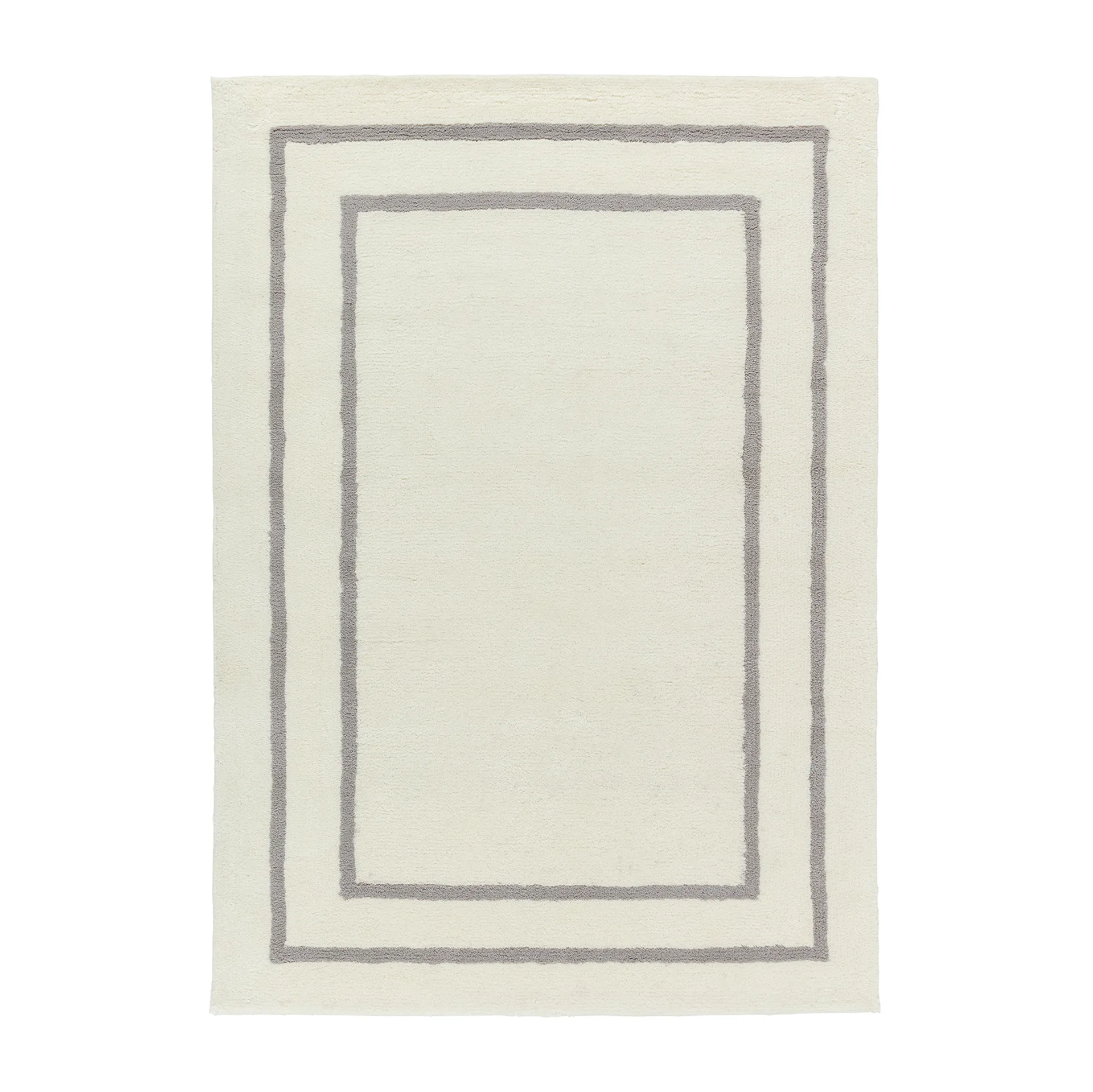 Borders wollen vloerkleed, Wit-grijs 200x300 cm Scandi Living