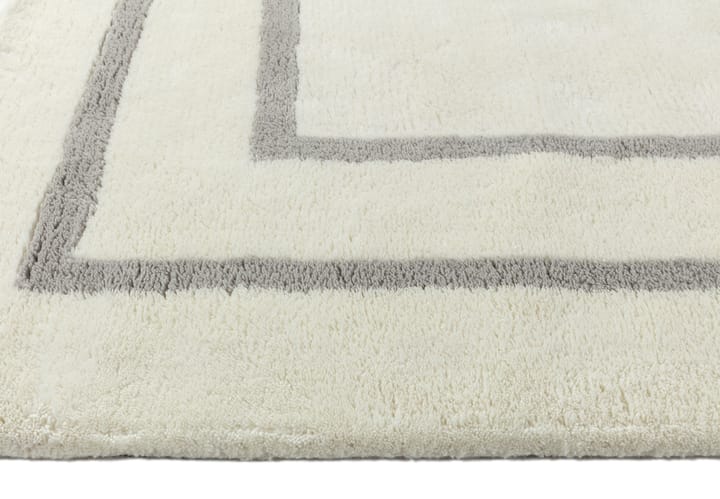 Borders wollen vloerkleed, Wit-grijs 200x300 cm Scandi Living