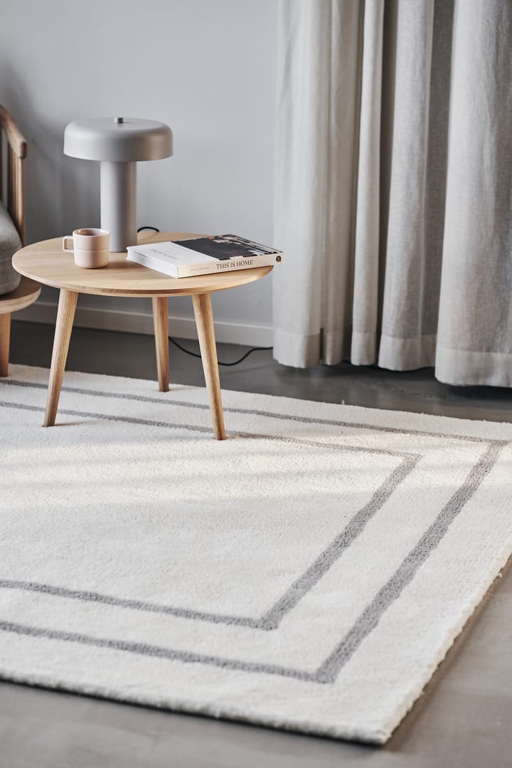 Borders wollen vloerkleed, Wit-grijs 200x300 cm Scandi Living