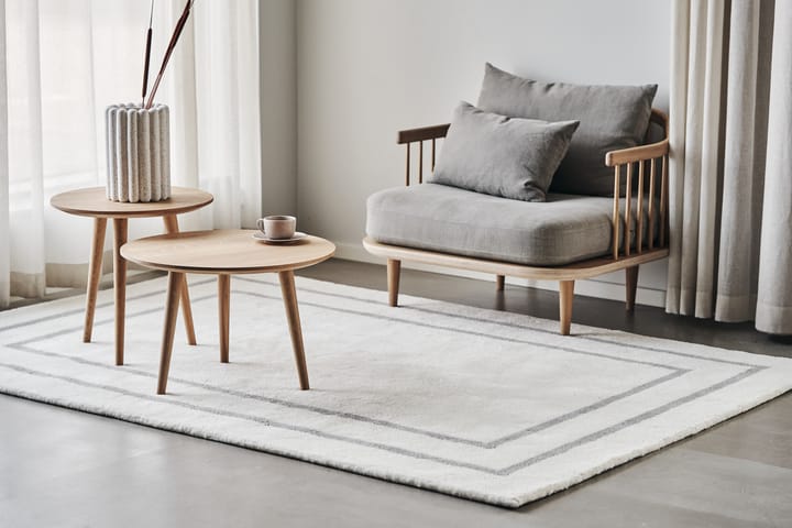 Borders wollen vloerkleed, Wit-grijs 200x300 cm Scandi Living