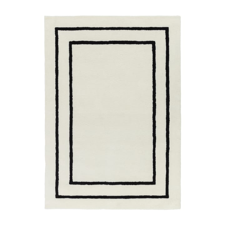 Borders wollen vloerkleed, Wit-zwart 170x240 cm Scandi Living
