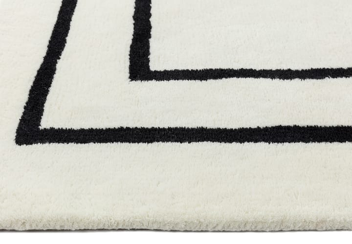 Borders wollen vloerkleed, Wit-zwart 170x240 cm Scandi Living