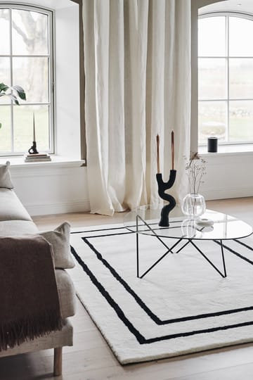 Borders wollen vloerkleed - Wit-zwart 170x240 cm - Scandi Living