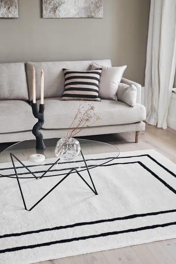Borders wollen vloerkleed - Wit-zwart 170x240 cm - Scandi Living