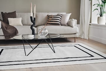 Borders wollen vloerkleed - Wit-zwart 170x240 cm - Scandi Living
