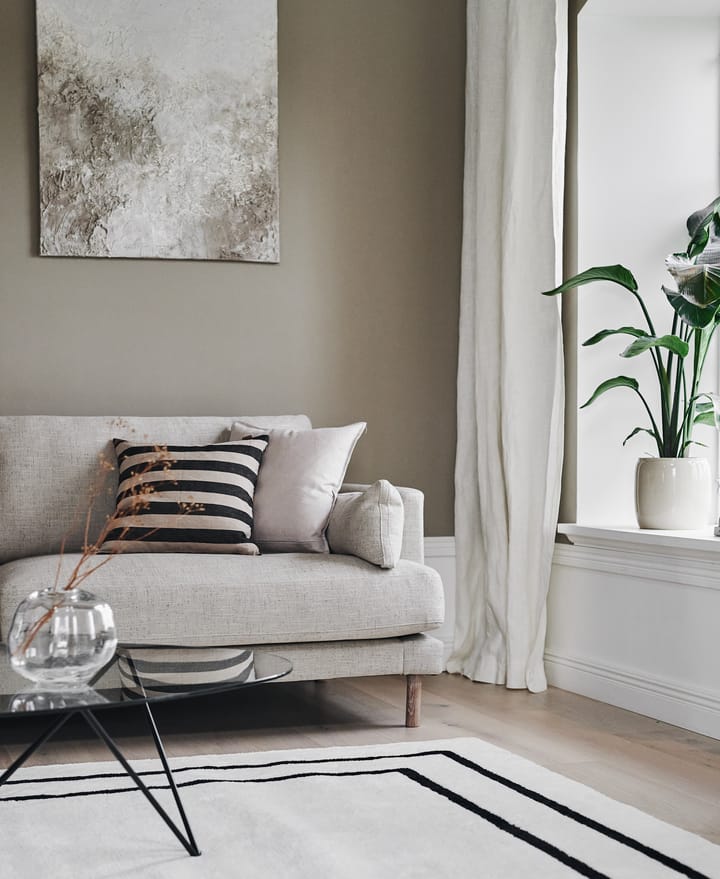 Borders wollen vloerkleed, Wit-zwart 200x300 cm Scandi Living