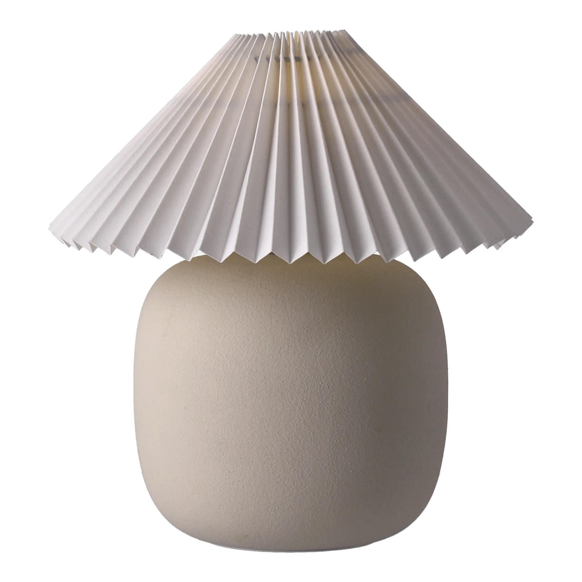 Boulder tafellamp 29 cm beige-pleated white,  Scandi Living