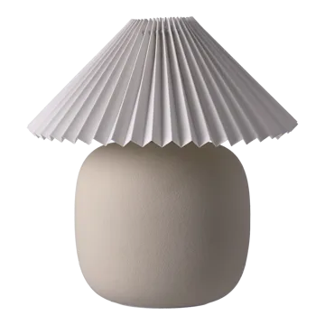 Boulder tafellamp 29 cm beige-pleated white - Scandi Living