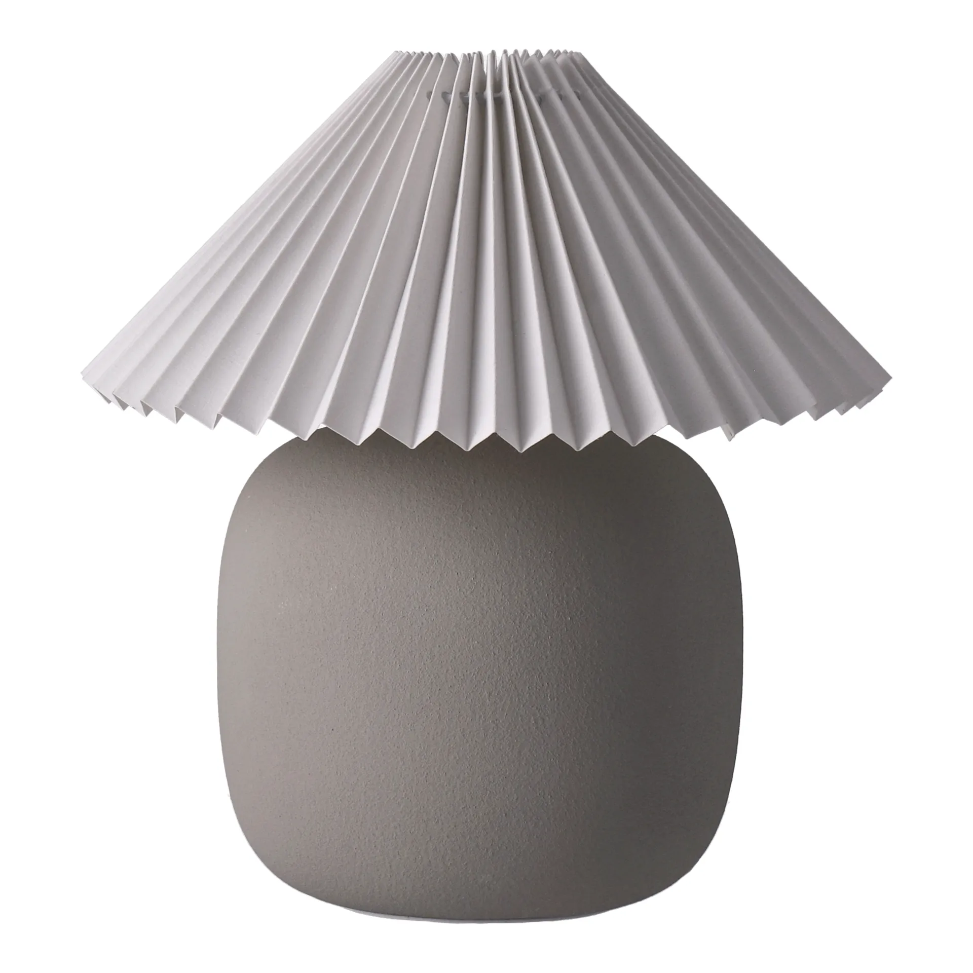 Boulder tafellamp 29 cm grey-pleated white,  Scandi Living
