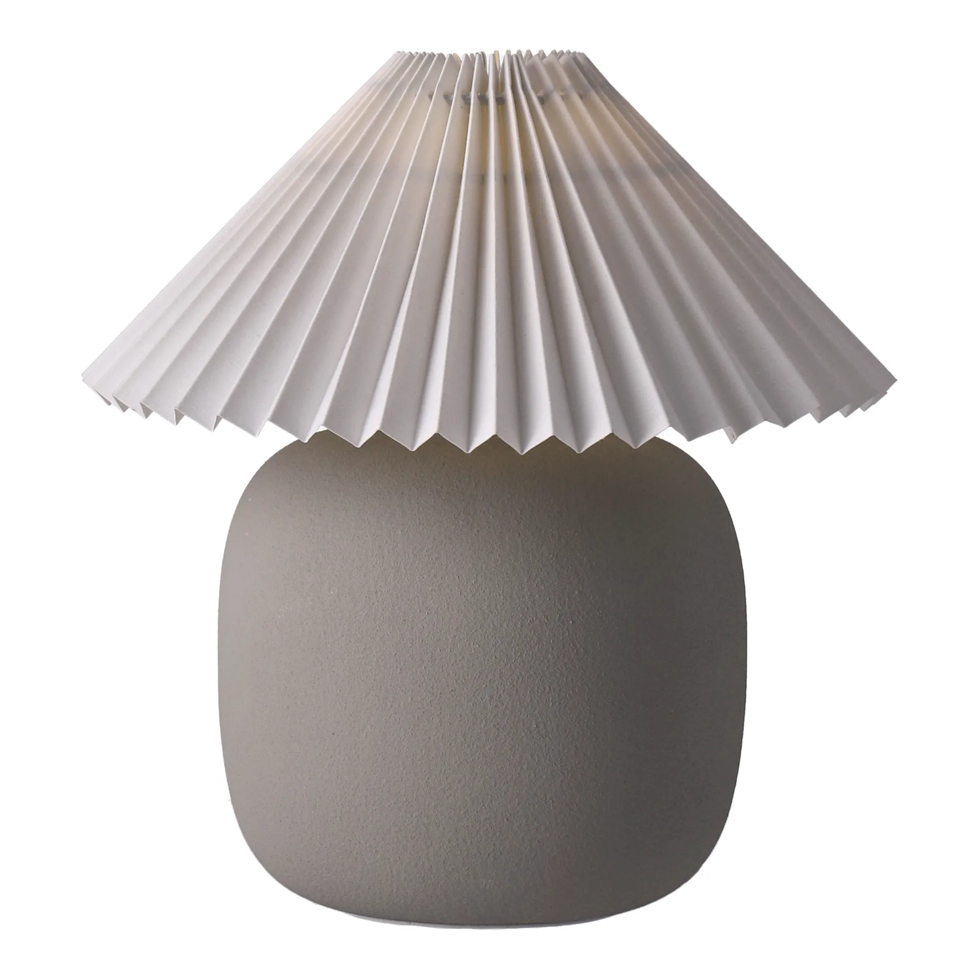 Boulder tafellamp 29 cm grey-pleated white,  Scandi Living