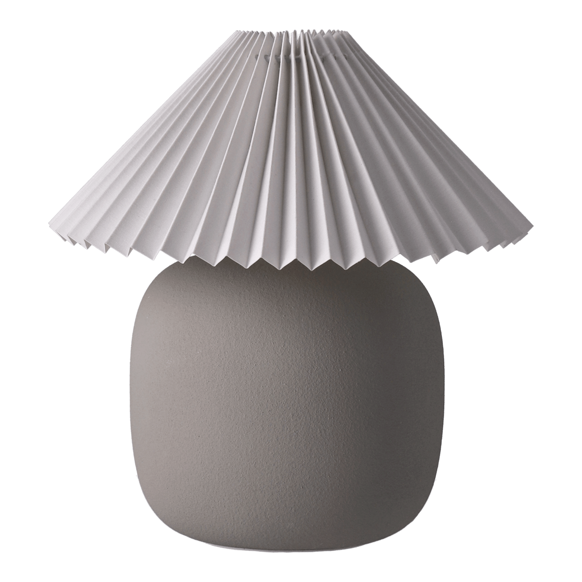 Scandi Living Boulder tafellamp 29 cm grey-pleated white Lampvoet
