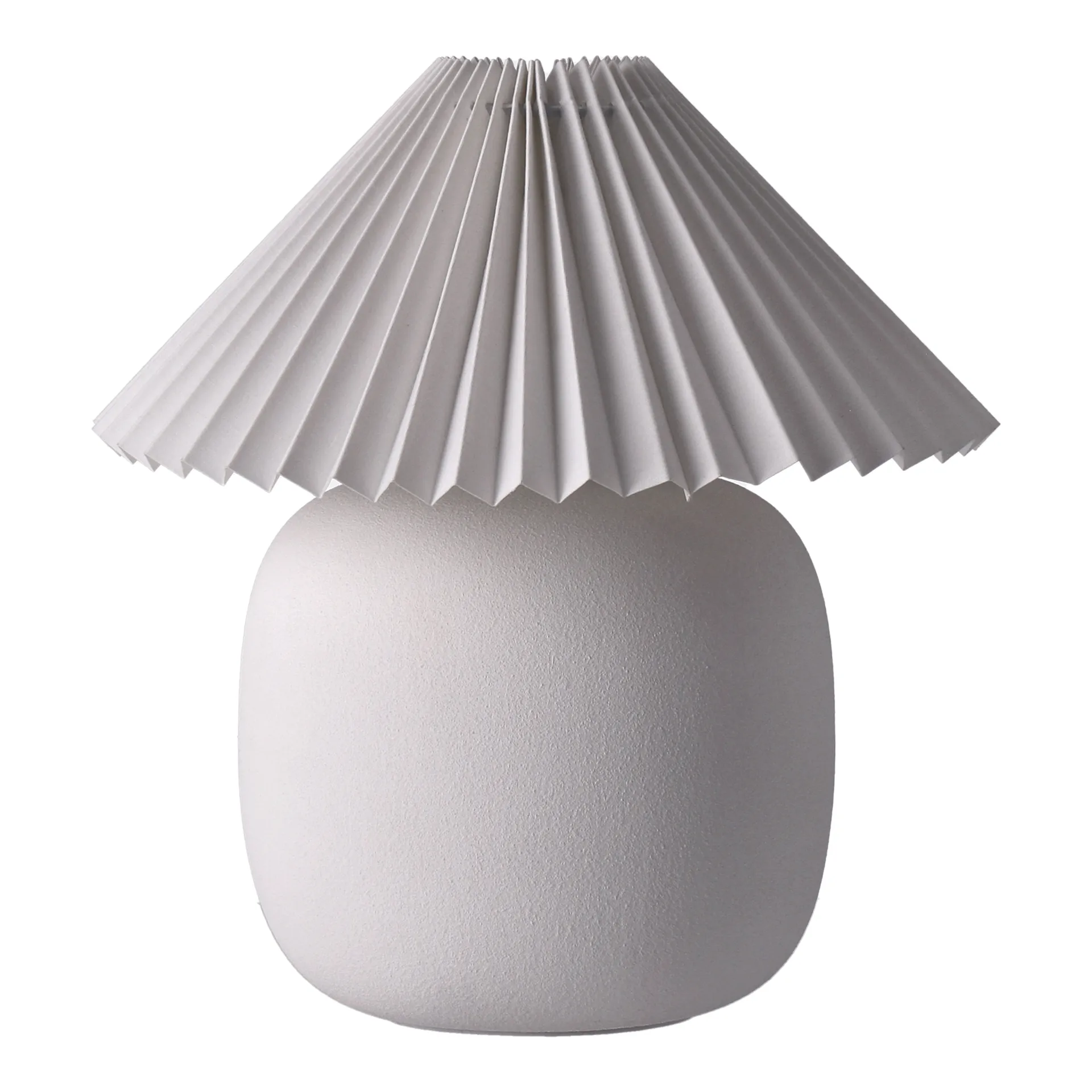 Boulder tafellamp 29 cm white-pleated white,  Scandi Living