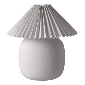 Boulder tafellamp 29 cm white-pleated white - Scandi Living