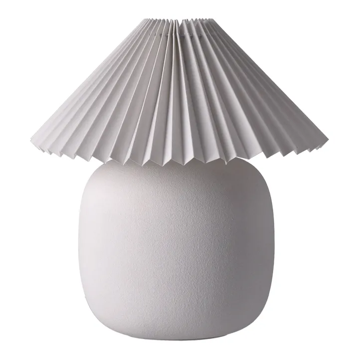 Boulder tafellamp 29 cm white-pleated white - Scandi Living