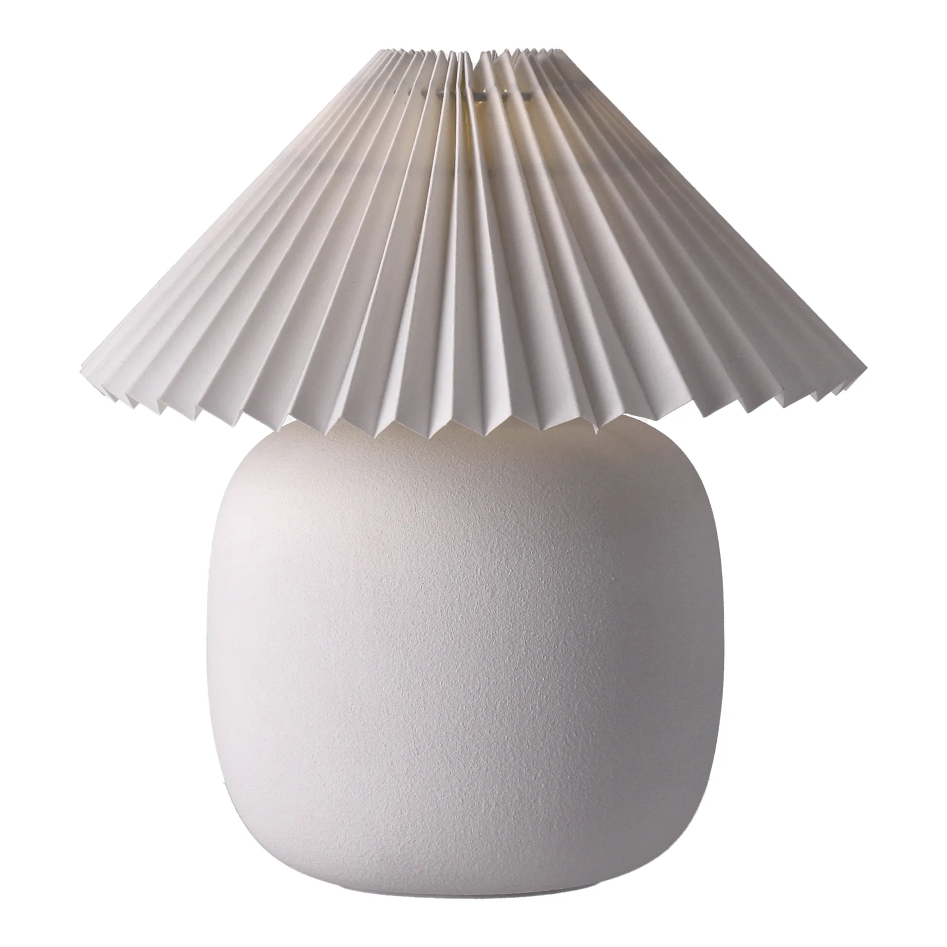 Boulder tafellamp 29 cm white-pleated white,  Scandi Living