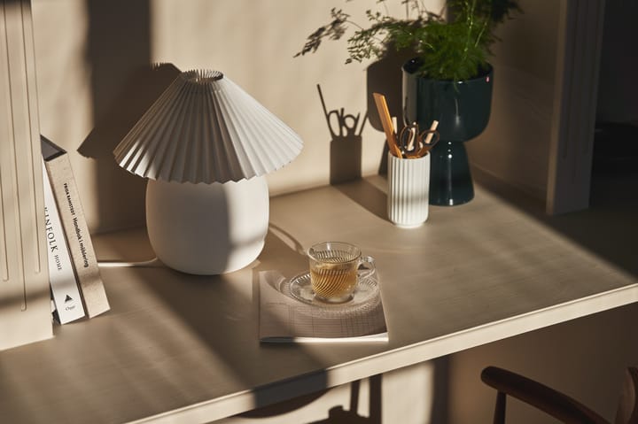 Boulder tafellamp 29 cm white-pleated white Scandi Living