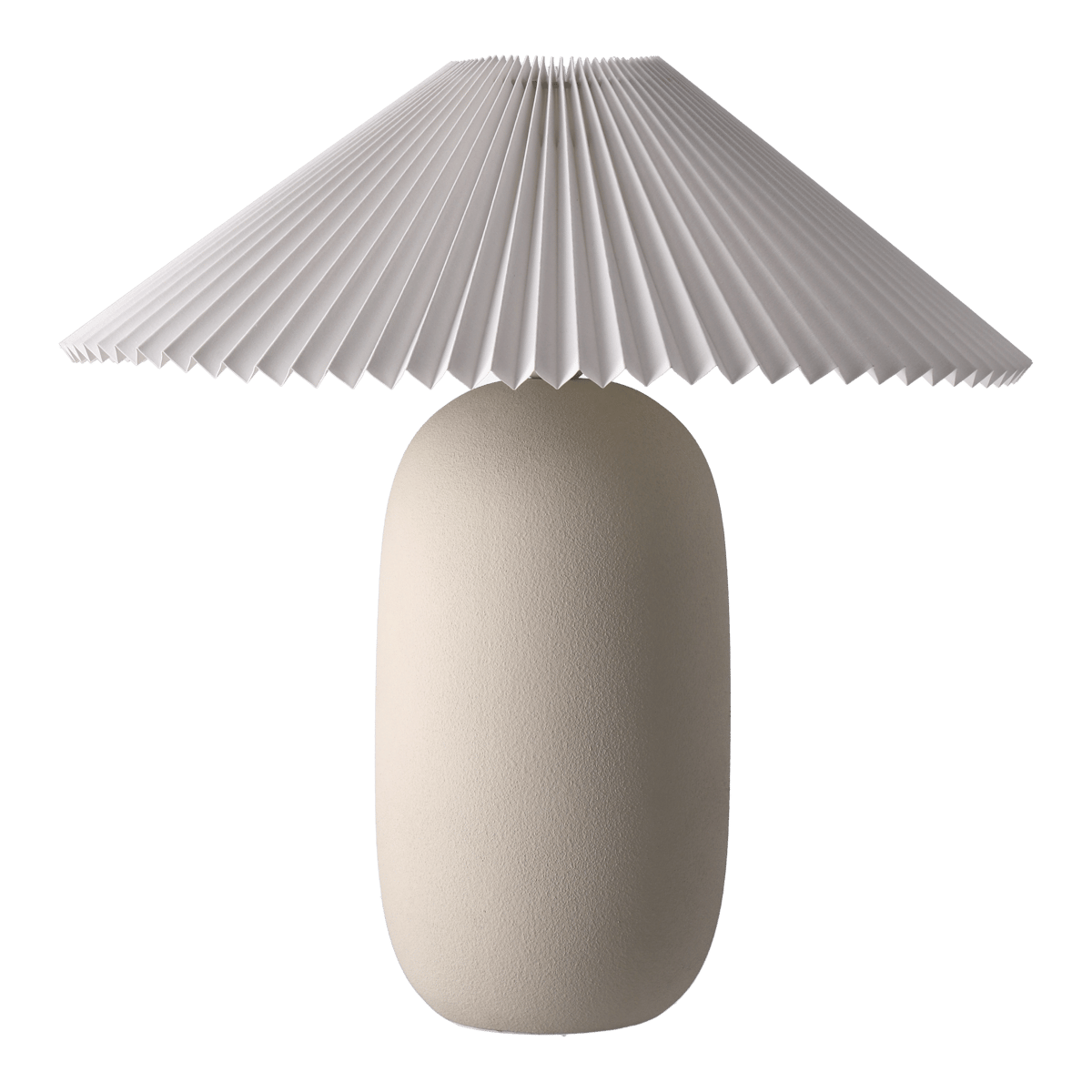 Scandi Living Boulder tafellamp 48 cm beige-pleated white Lampvoet